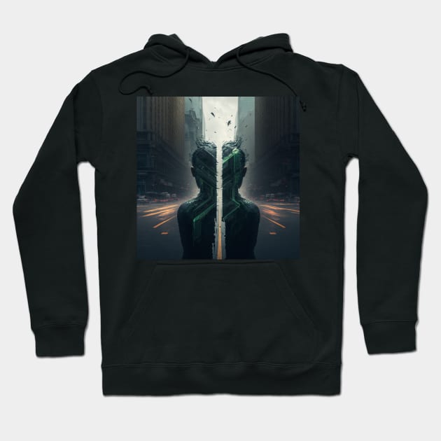 The Matrix Series, Matrix Glitch Code Hoodie by AICreateWorlds